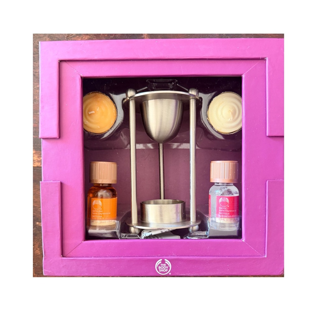 The Body Shop Home Fragrance Oil Burner Set Vtg 2005 Y2K Zen